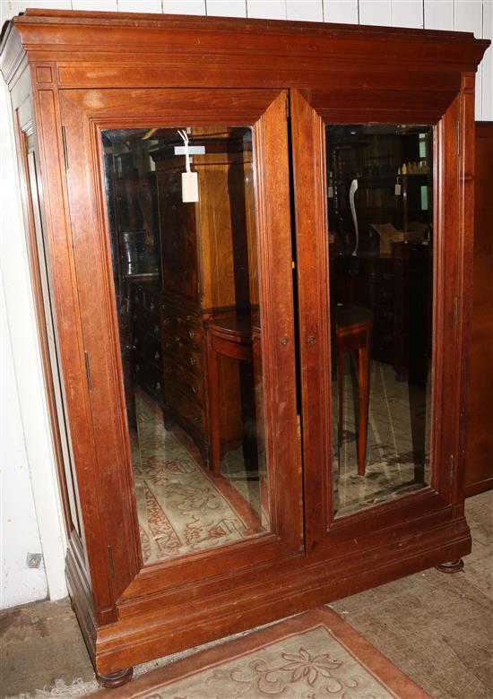 French walnut mirrored press cupboard